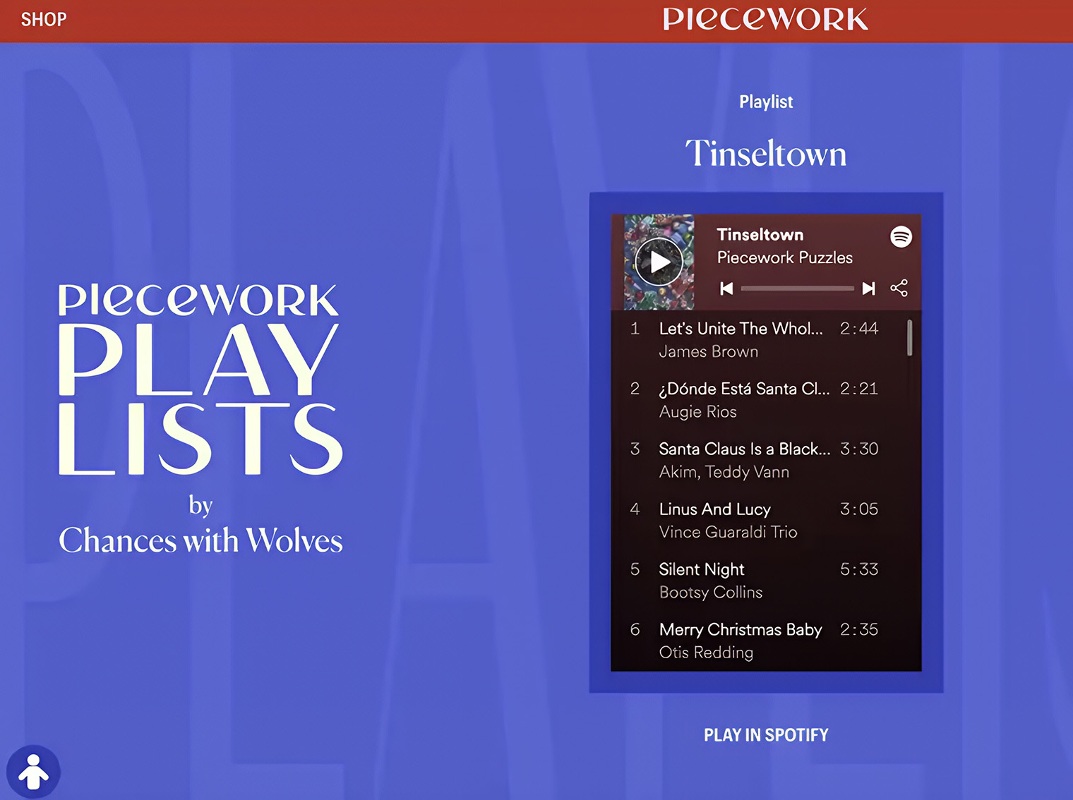 Так выглядит музыкальный плейлист для одного из пазлов Piecework Puzzles. © pieceworkpuzzles.com