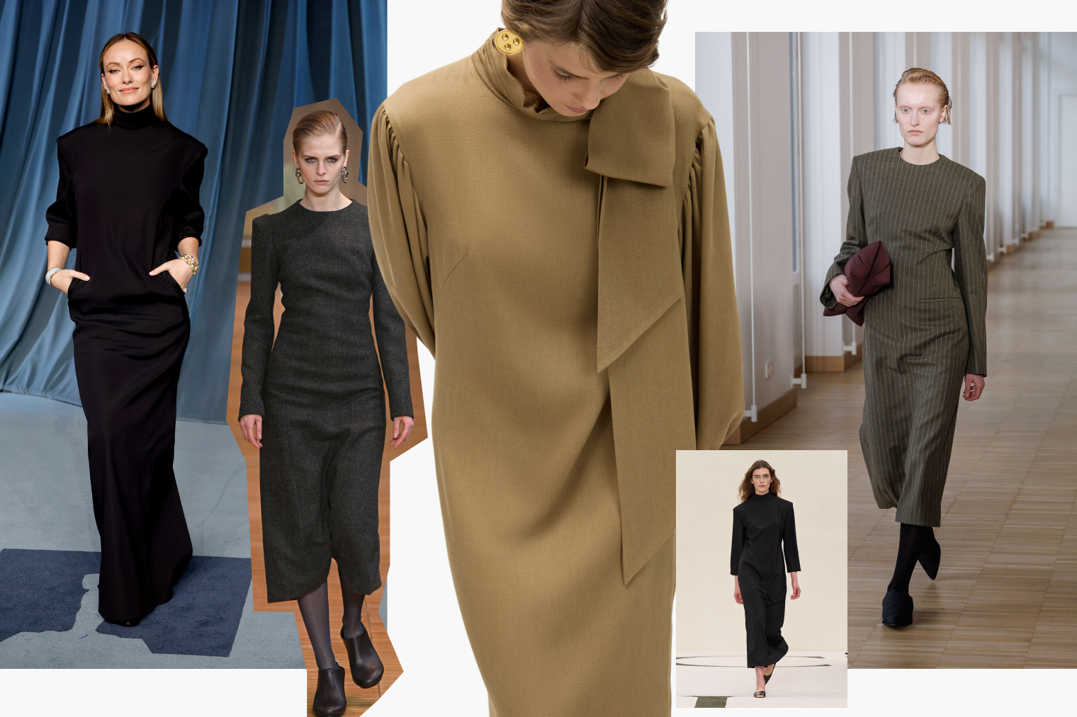 Фотографии в коллаже: Frazer Harrison / WireImage / Getty Images, Veronique Leroy, Drugaya, Christian Wijnants, Calvin Klein