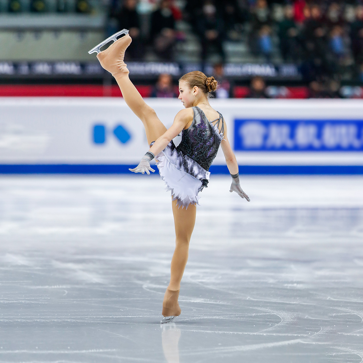 Собачка в исполнении Александры Трусовой в 2019 году. Фотография: Mauro Ujetto / NurPhoto / Getty Images