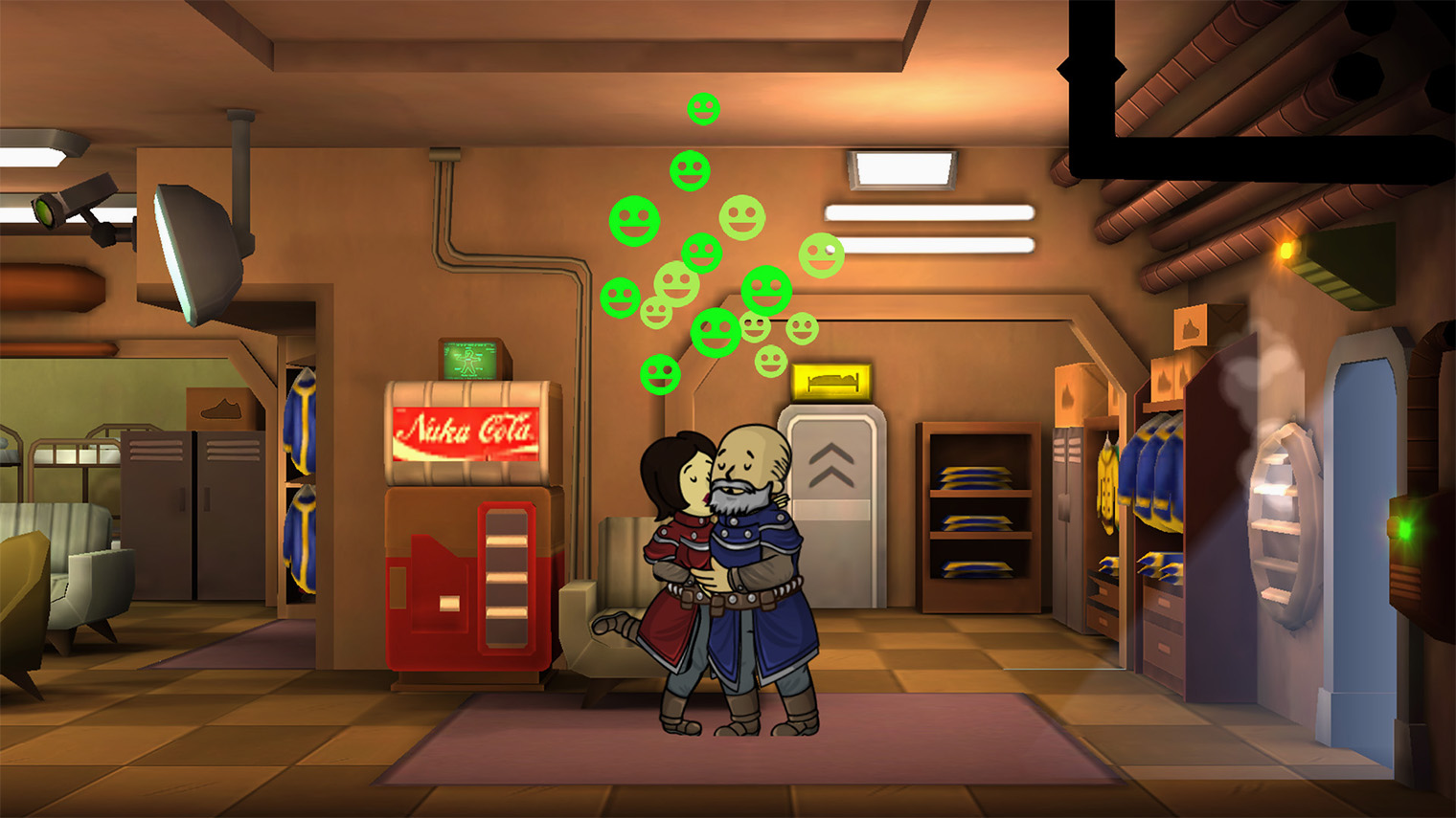 Fallout Shelter похожа на серию The Sims: здесь вы тоже можете свести вместе двух непохожих людей, чтобы они образовали семью. Кадр: Bethesda Softworks