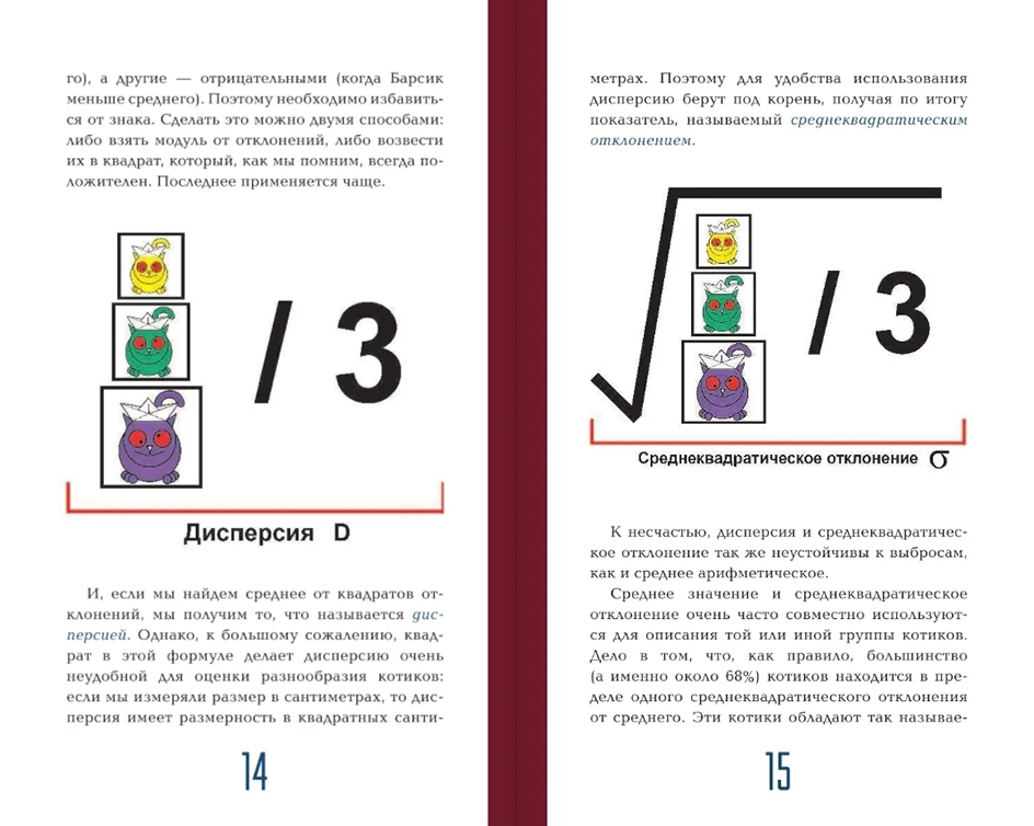 В этом фрагменте учат считать среднеквадратическое отклонение. Источник: market.yandex.ru