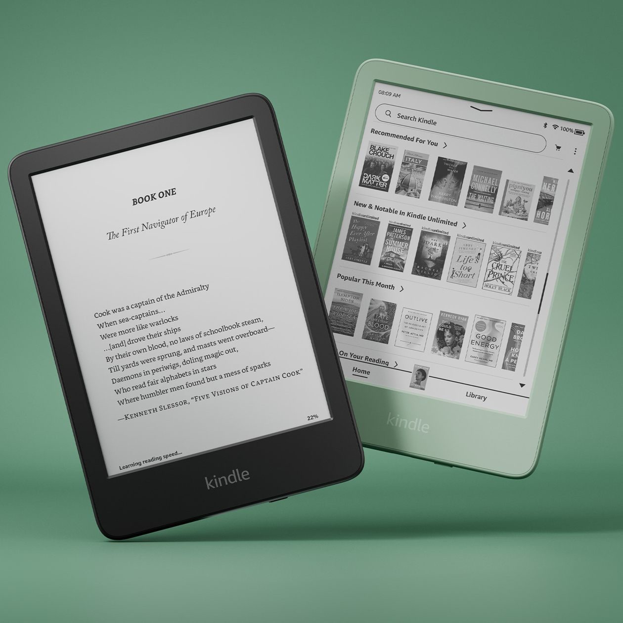 Бюджетный Kindle с корпусом оливкового цвета