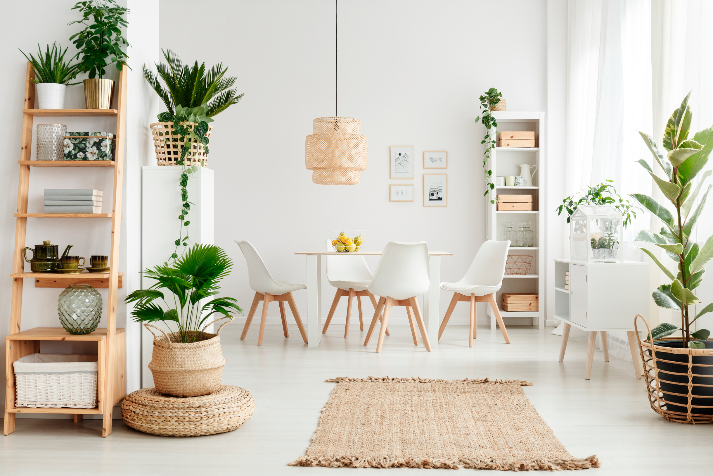 Типичное сочетание для сканди-мебели — белый и цвет натурального светлого дерева. Они могут сочетаться как в одном предмете, так и в интерьере в целом. Фотография: Ground Picture / Shutterstock / FOTODOM