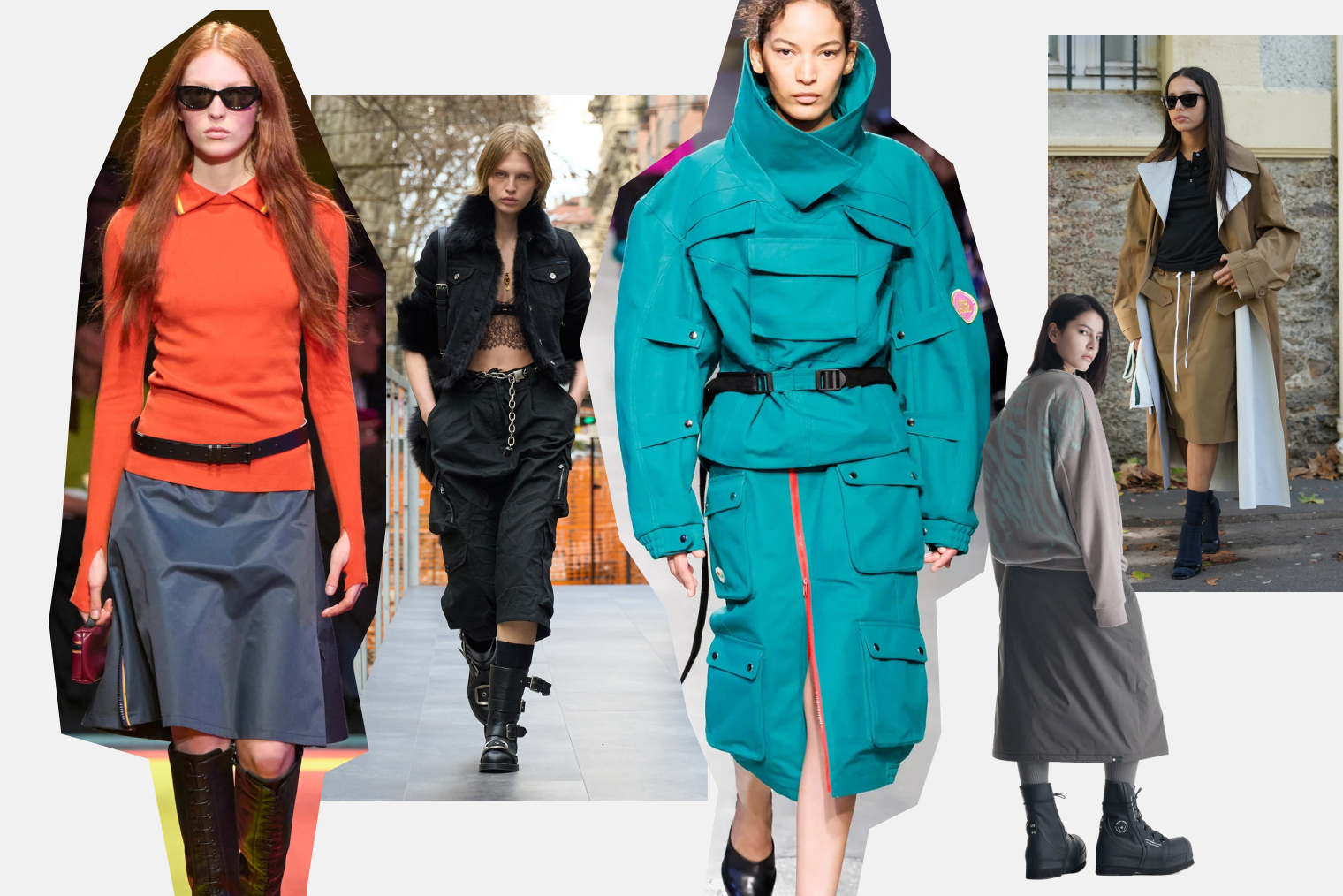 Фотографии в коллаже: Zomer, Dolce & Gabbana, K-way, Krakatau, Edward Berthelot / Getty Images