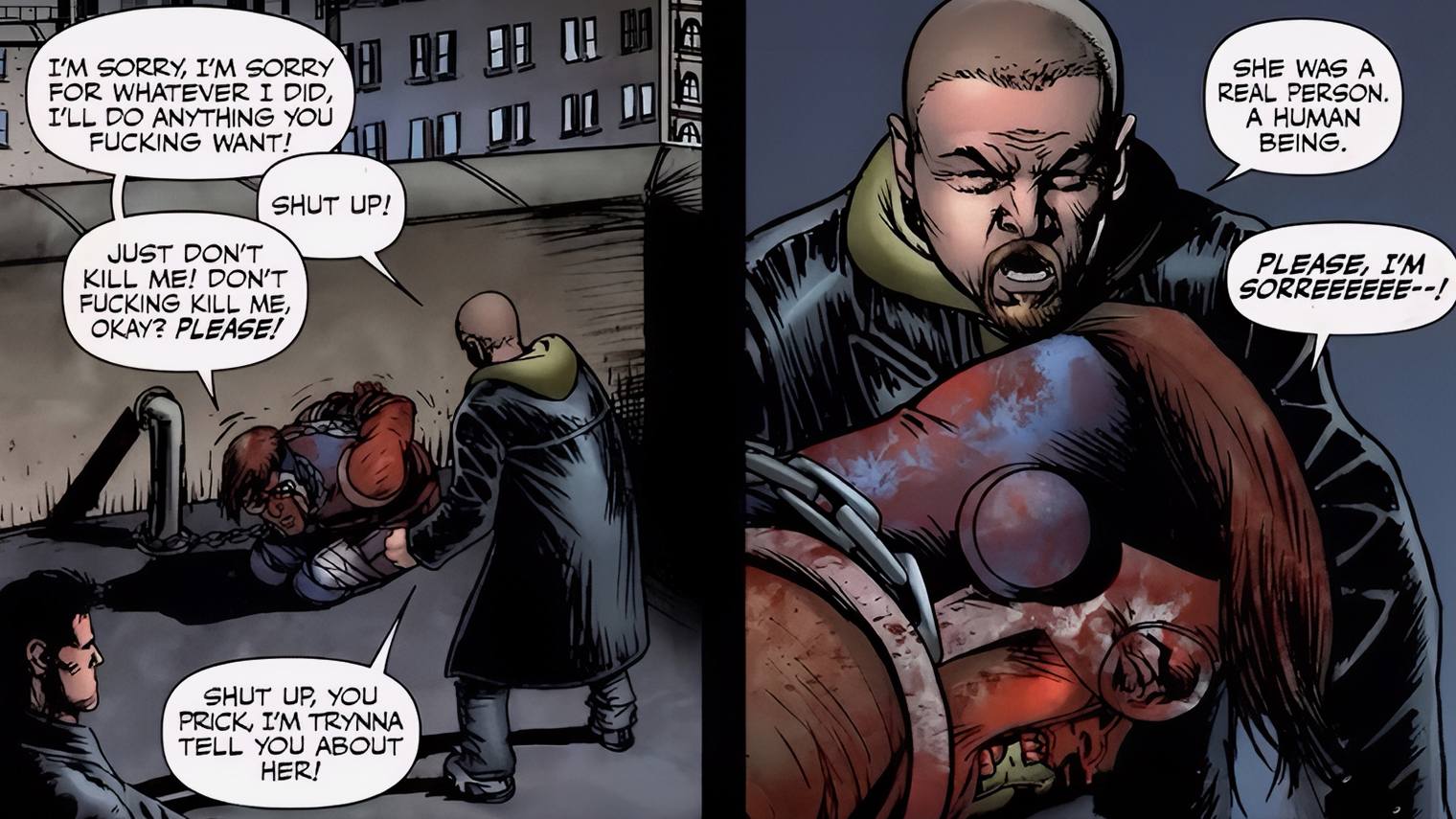 Сцена убийства Поезда-А крайне жестокая. © Dynamite Entertainment