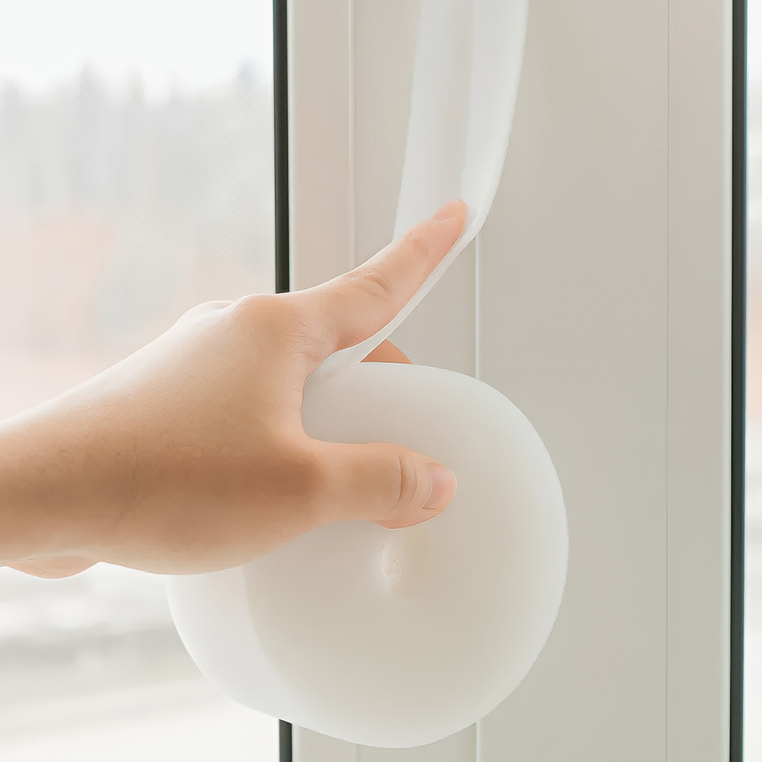 Как и в случае с малярной лентой, этот способ превращает окно в глухое — открыть его не получится, не отклеив ленту