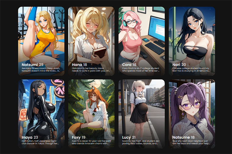 Среди персонажей на Candy AI много аниме-девушек. © Candy AI