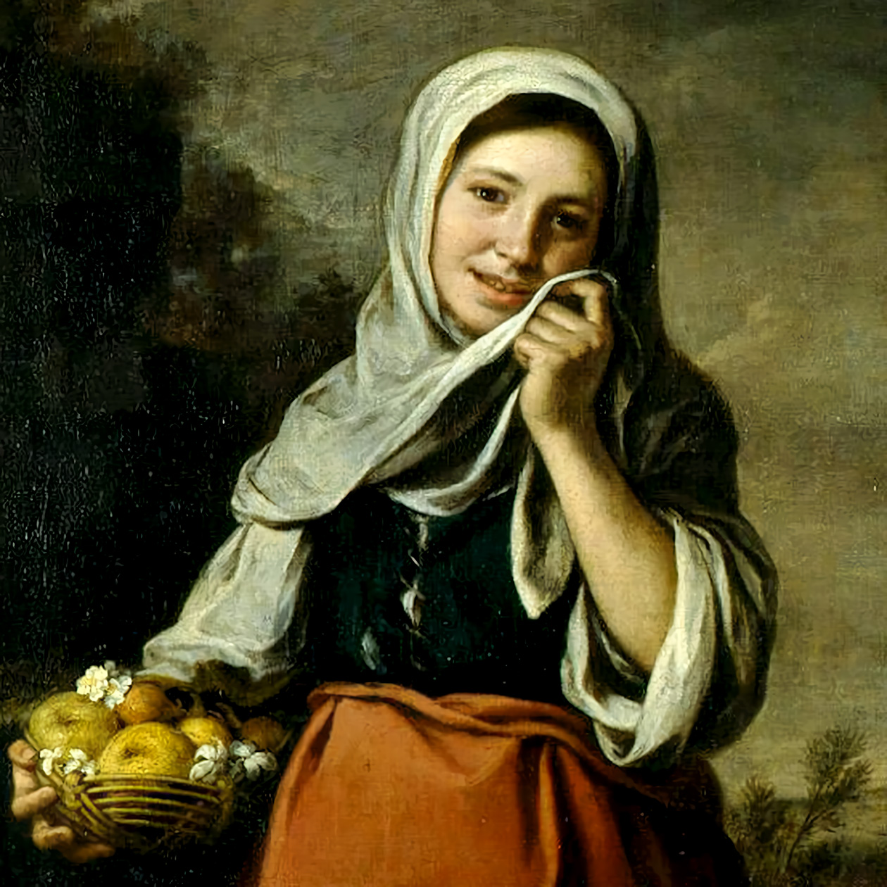 Картина: Бартоломе Эстебан Мурильо. Девочка-продавщица фруктов. 1650-1659 гг.