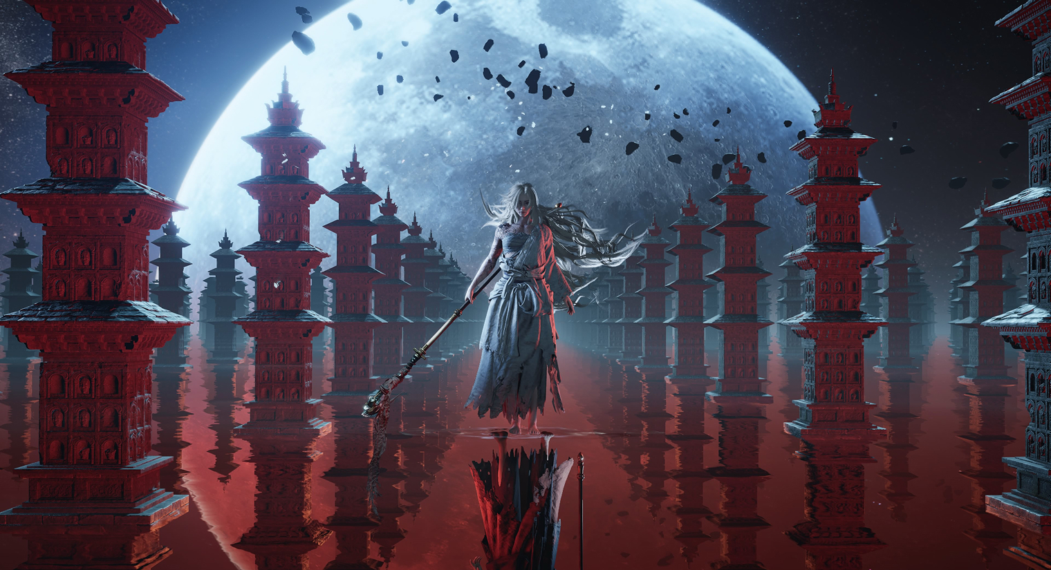 В Where Winds Meet потрясающе поставлены кат-сцены. Каждое знакомство с боссами выглядит как пафосное и эпичное представление. Кадр: NetEase