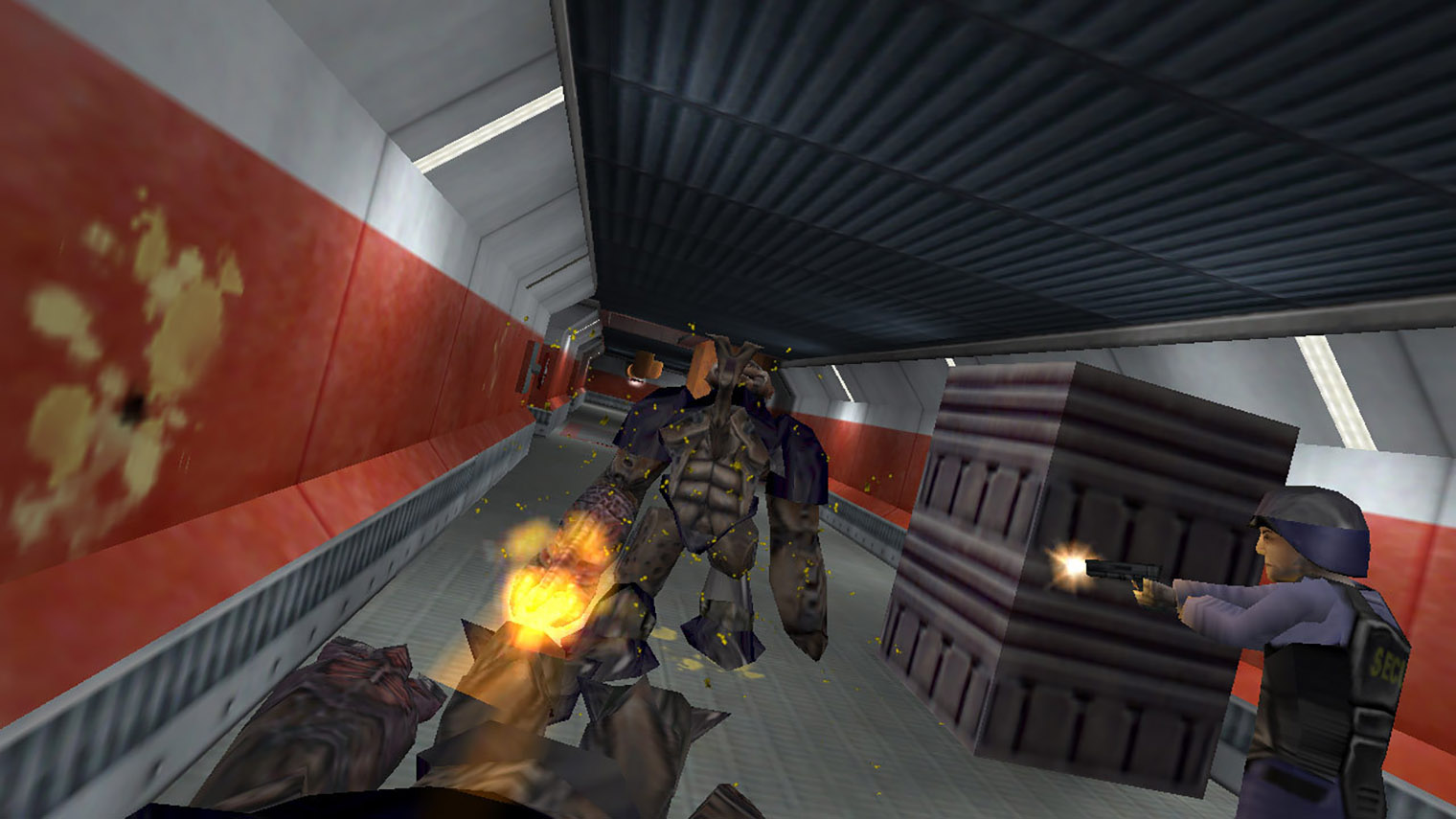 Если не хотите мириться с такой угловатой графикой, можете сыграть в Black Mesa — это ремейк первой Half-Life на движке второй части. © Valve