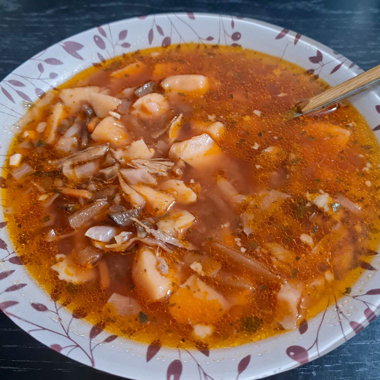 На ужин был борщ