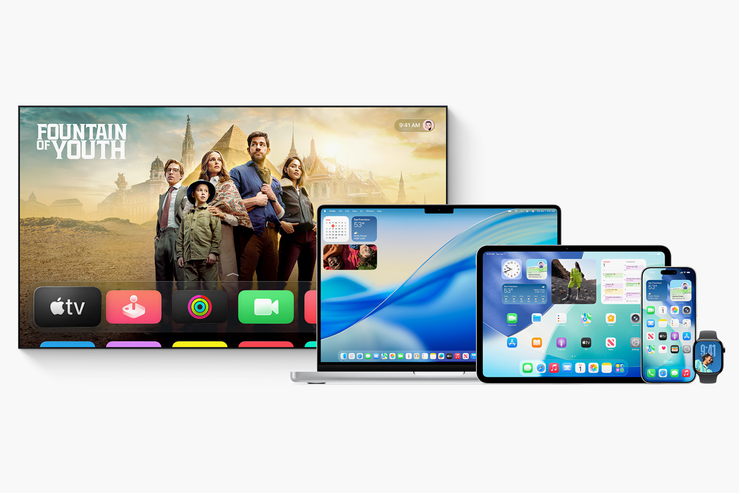 В tvOS 26 новый стиль едва заметен, зато другие платформы преобразились сильнее. Источник: apple.com