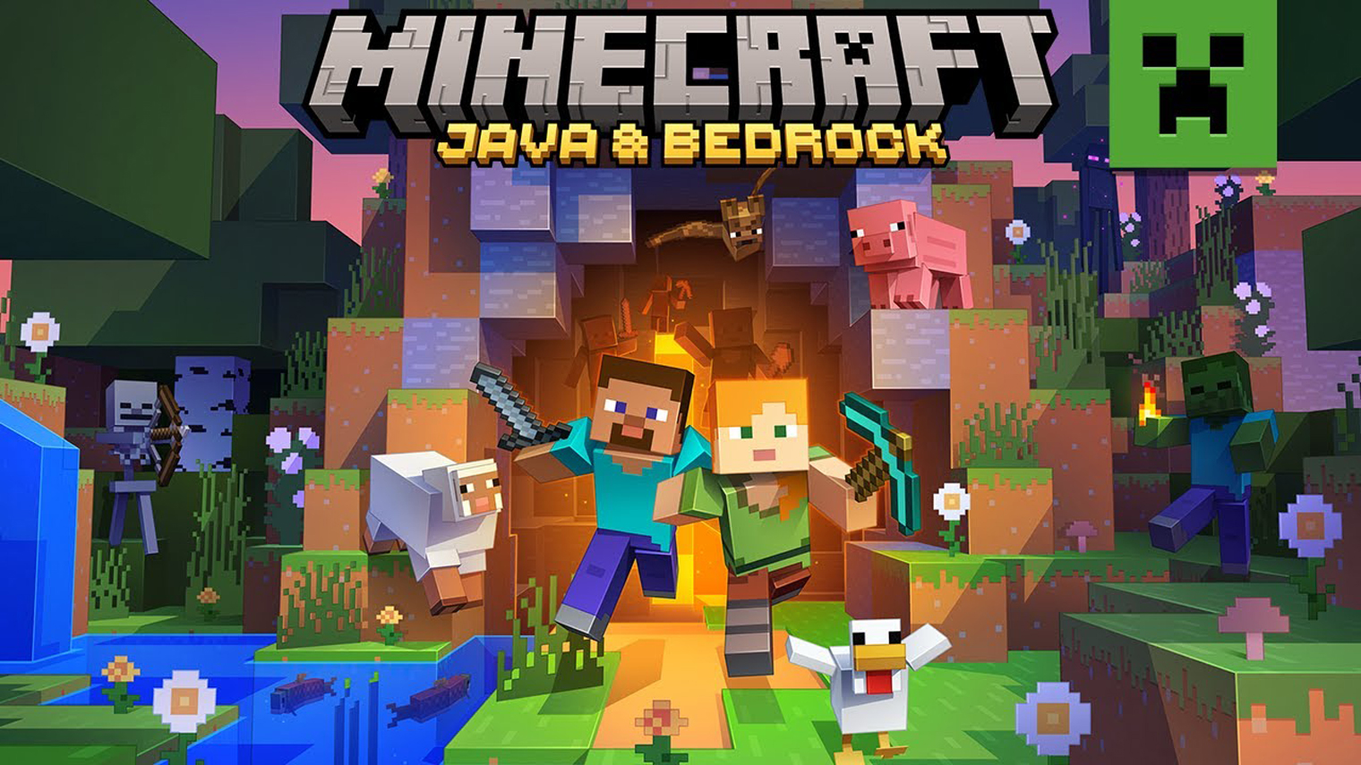 На ПК есть две основные версии Minecraft: Java Edition и Bedrock Edition. Первая лучше подходит для модов и быстрее получает обновления, а во второй есть поддержка достижений и контроллеров. Кадр: Xbox Game Studios