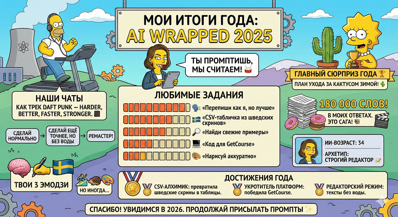 Мой 2025 год в стиле Симпсонов