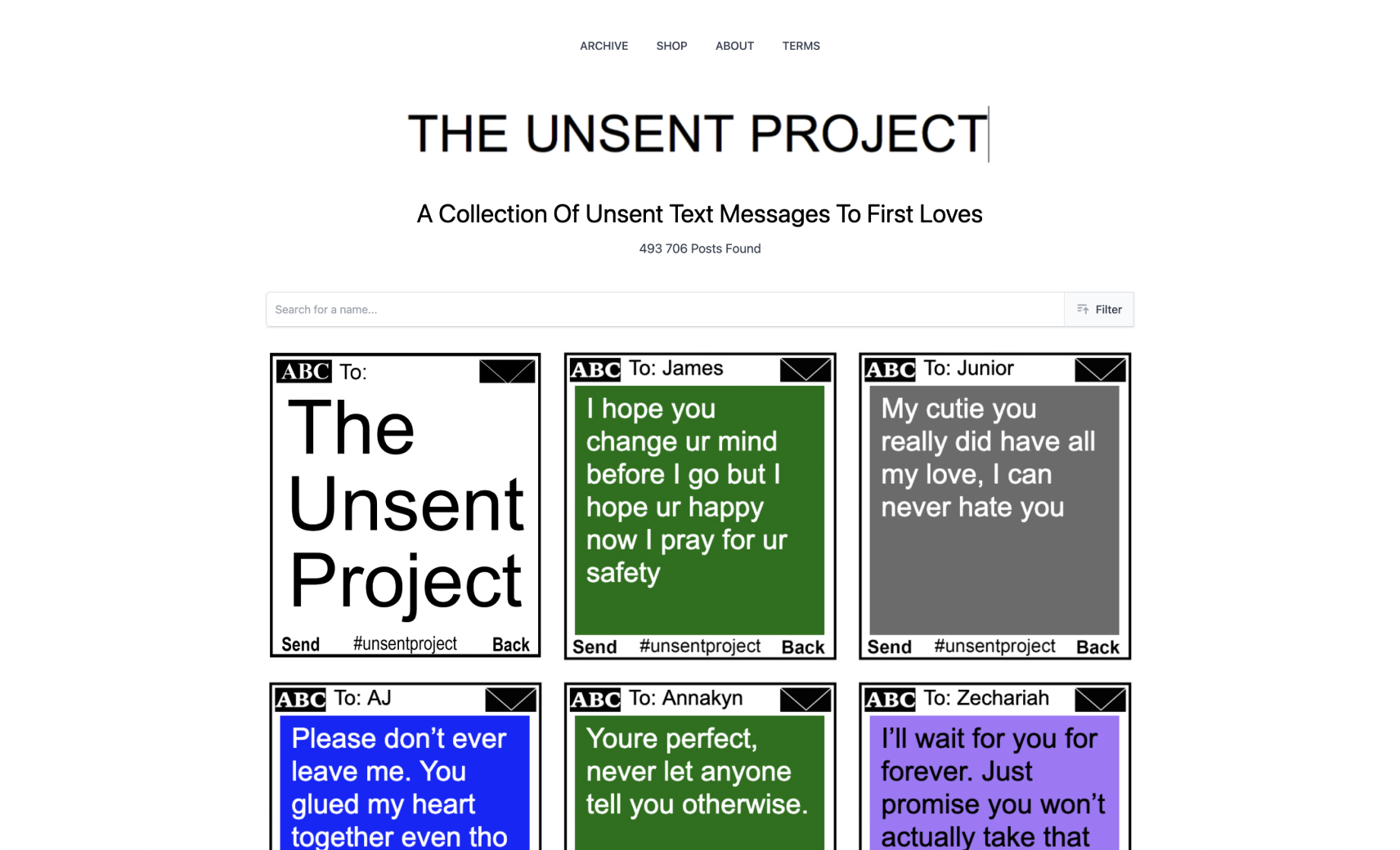 музей The Unsent Project