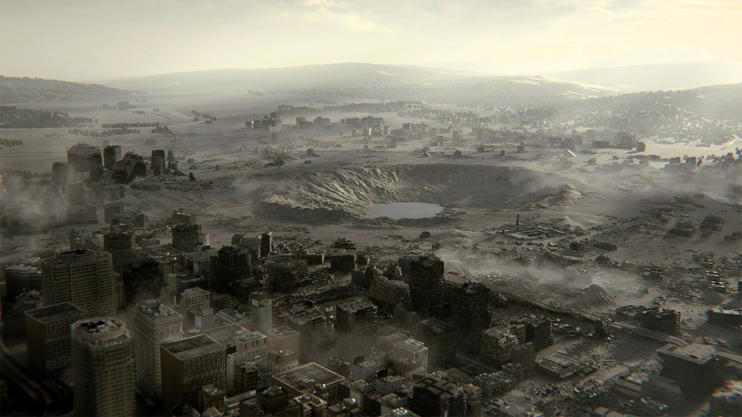 Раккун-Сити в прошлом — большой оживленный город. Можно было придумать немало интересных локаций, но ходим мы в основном по опустевшим офисам и складам