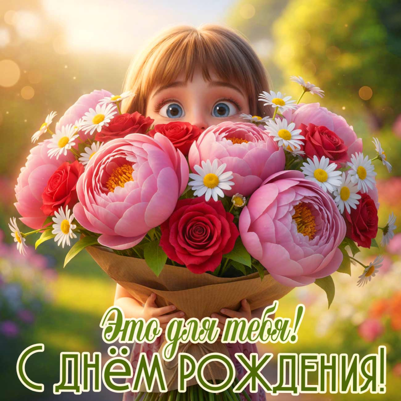 Девочка с букетом