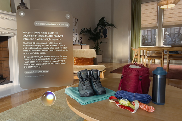 На Vision Pro для запроса достаточно посмотреть на интересующий объект. © apple.com