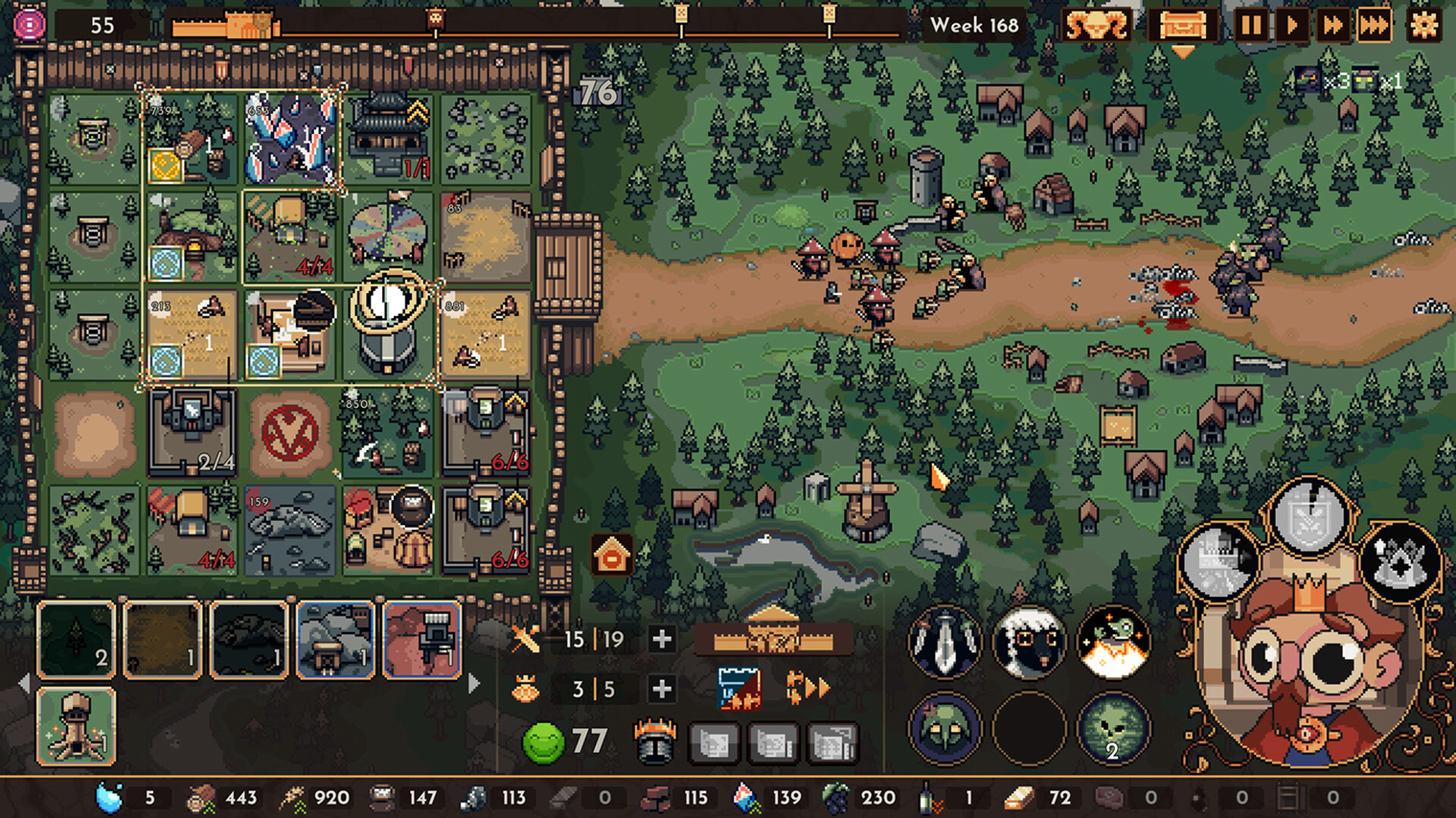 В игре пиксельная графика, но происходящее на карте легко считывается. Кадр: tinyBuild