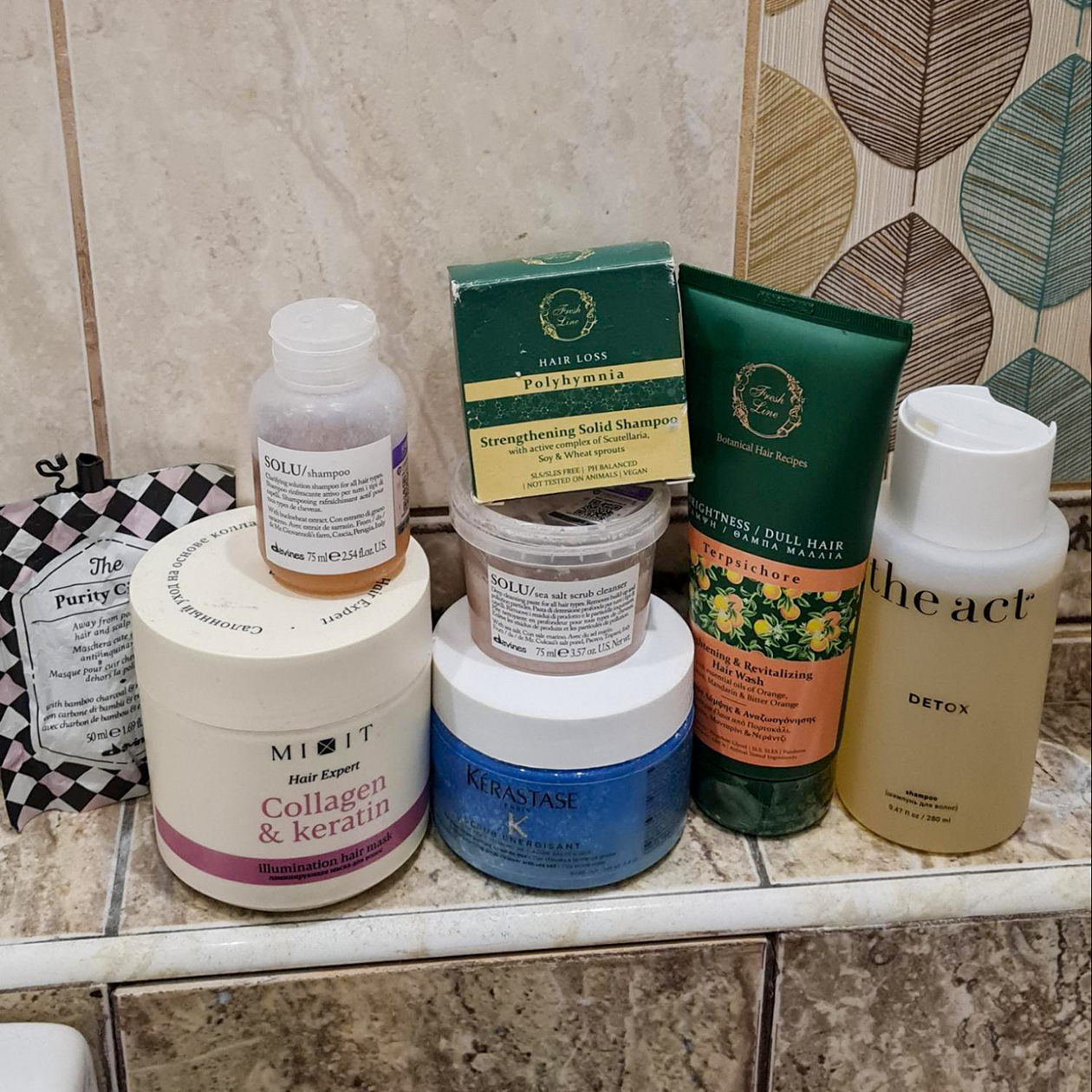 Сейчас на полочке вот такие средства для волос