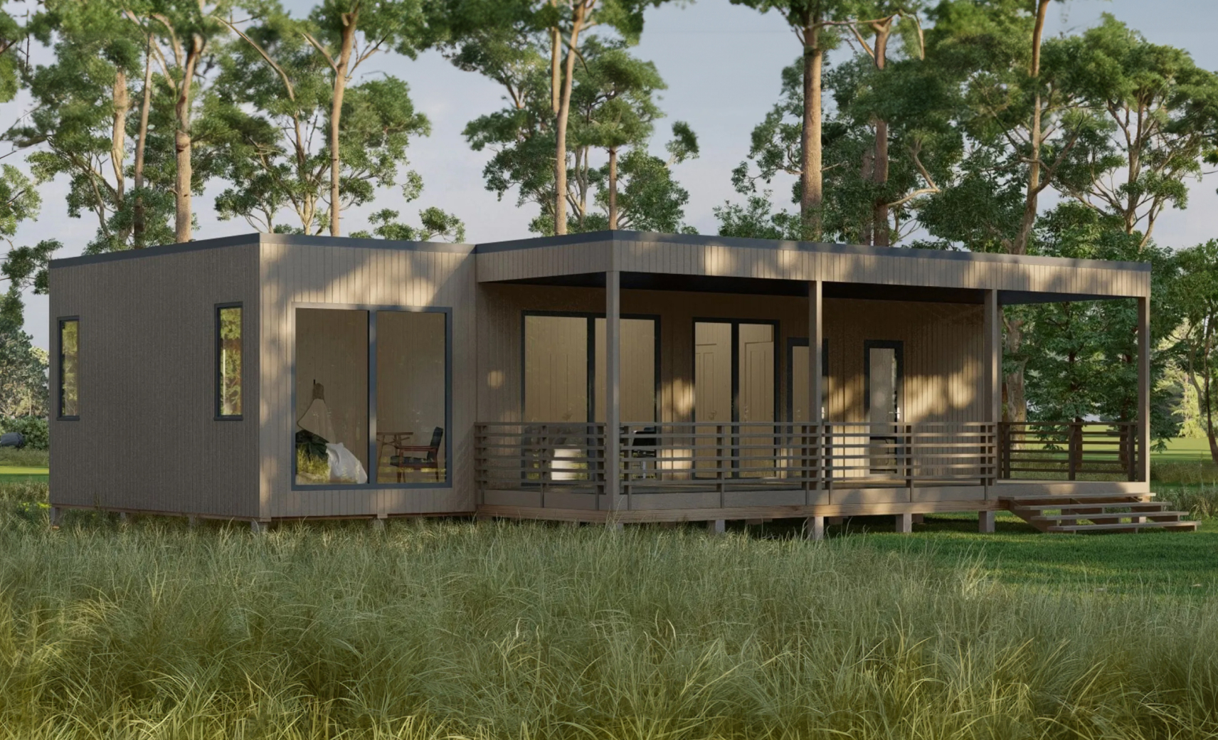 Модульный дом из четырех частей