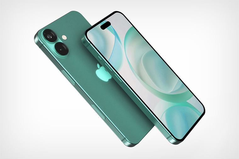 Возможно, именно так будет выглядеть зеленый iPhone 16. На рендере хорошо заметна разница между цветами задней крышки и блока камер. Источник: yankodesign.com