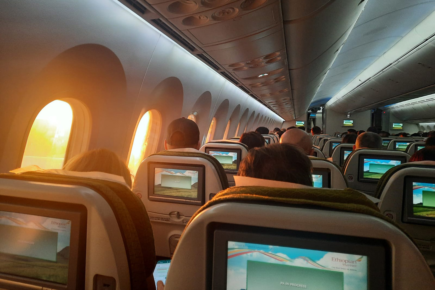 Салон самолета Ethiopian Airlines