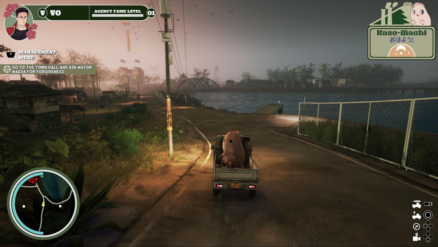 Главного героя озвучил Такая Курода — исполнитель роли Кадзумы Кирю, главного героя почти всех частей серии Yakuza. В игре можно услышать даже Swery65, автора упомянутых выше D4 и The Missing. © Kaizen Game Works