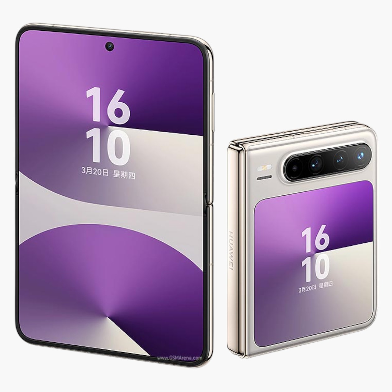 По слухам, первый складной iPhone может оказаться похож на Huawei Pura X, который в закрытом виде намного компактнее, чем обычные смартфоны. Источник: gsmarena.com