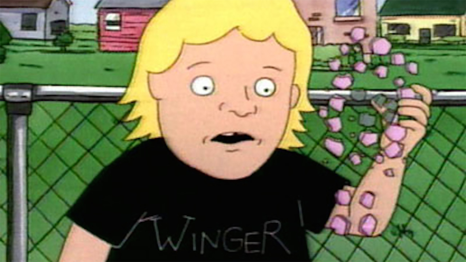 Стюарт носит футболку Winger — поп-метал-группы, которую фанаты «настоящего» металла часто недолюбливают. Кадр: Comedy Central