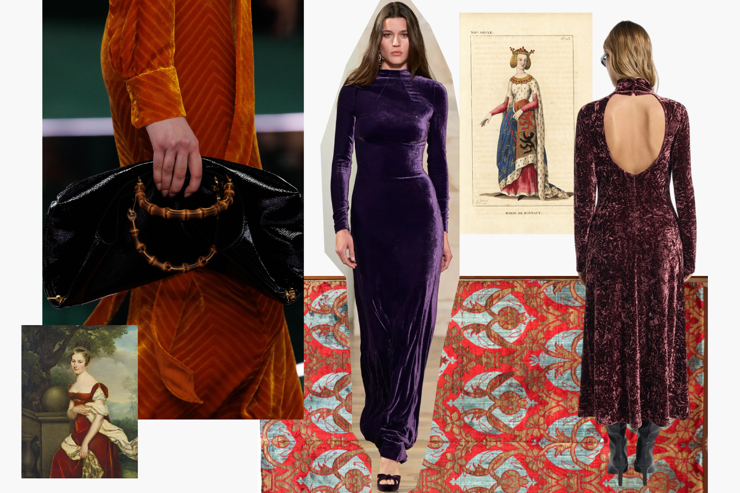 Фотографии в коллаже: Gucci, Ralph Lauren, Florilegius / Universal Images Group / Getty Images, Christie’s / Wikimedia Commons ( PD-art ), Sailko / Wikimedia Commons ( CC BY 3.0 ), Love Republic