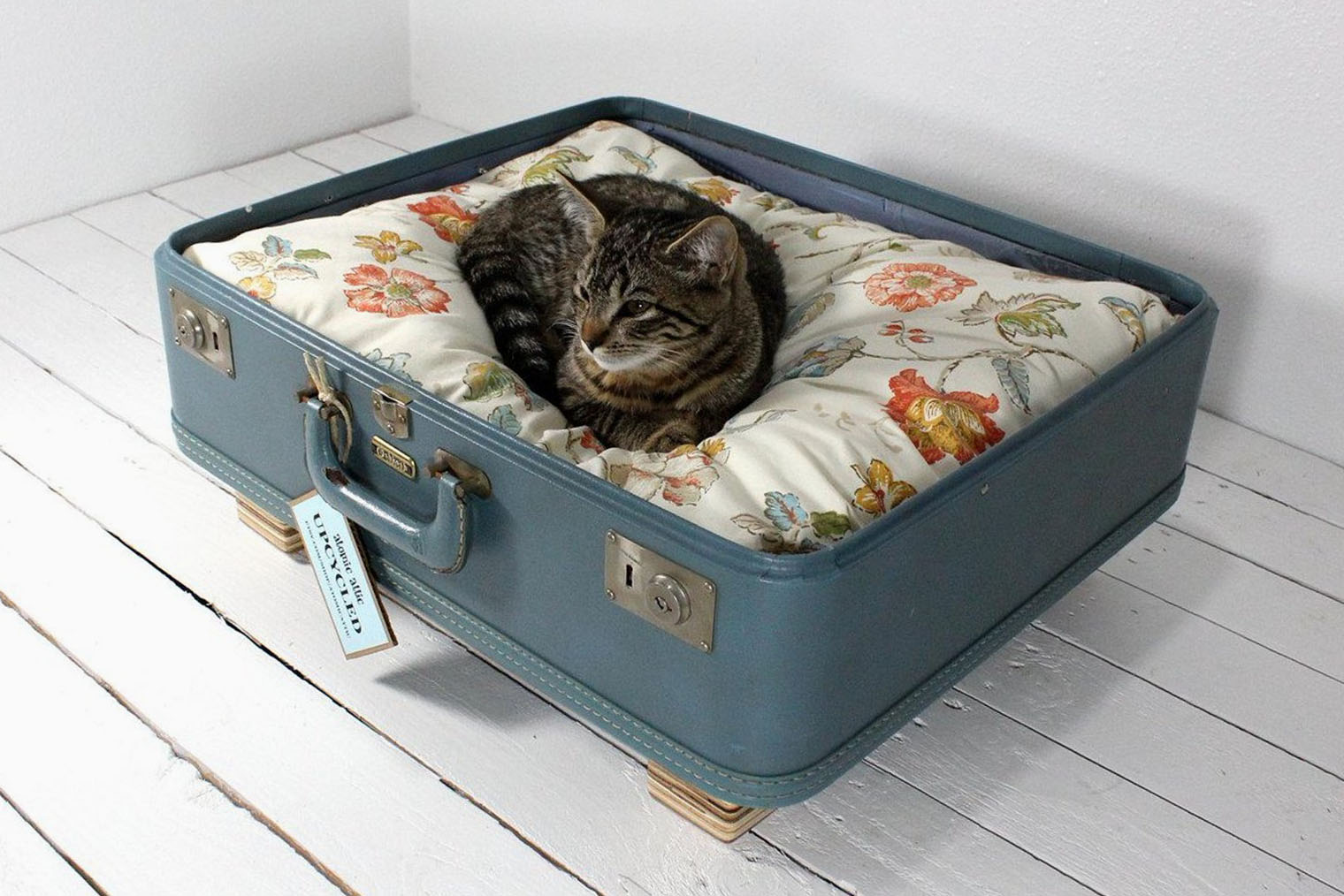 Можно не прикручивать ножки, а просто положить половинку чемодана на пол. Источник: firmmy.ru