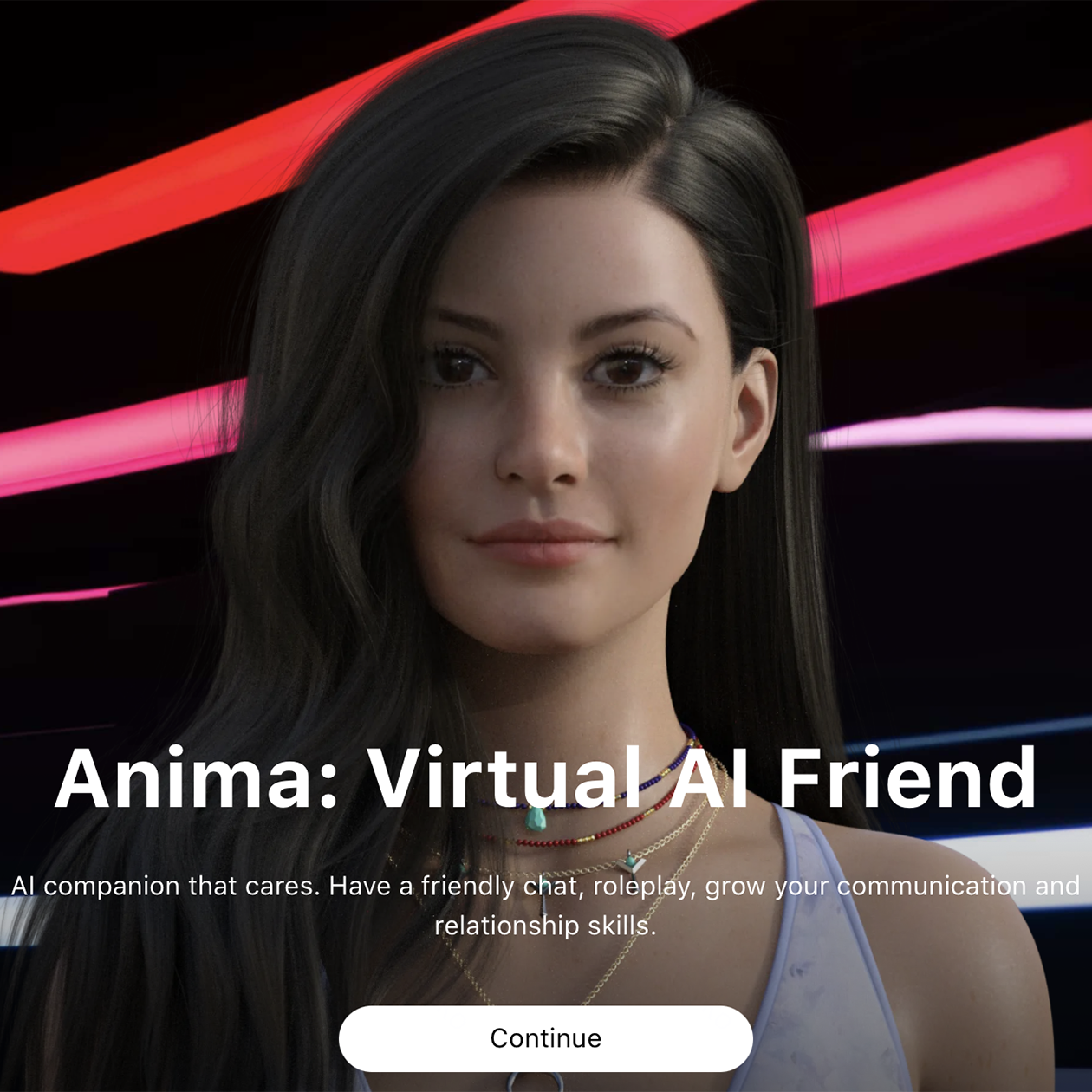 С ИИ-компаньоном предлагают по-дружески пообщаться, поиграть в ролевые игры или усилить навыки общения и развития отношений © Anima AI
