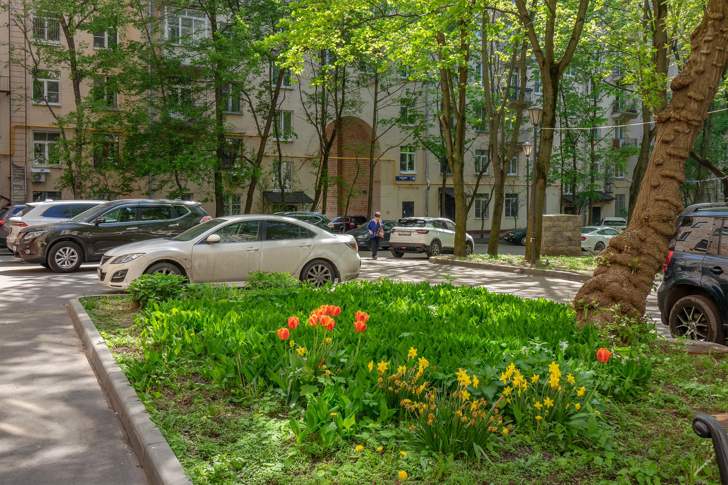 Даже в нашем закрытом дворе места для машин не всегда хватает
