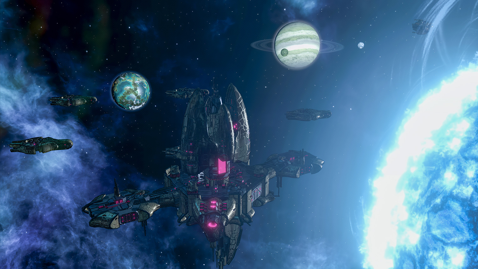 Stellaris красива. Если вы захотите сделать скриншот, нажмите комбинацию Ctrl + F9, чтобы убрать с экрана весь интерфейс. Все возвращается той же комбинацией клавиш. © Paradox Entertainment