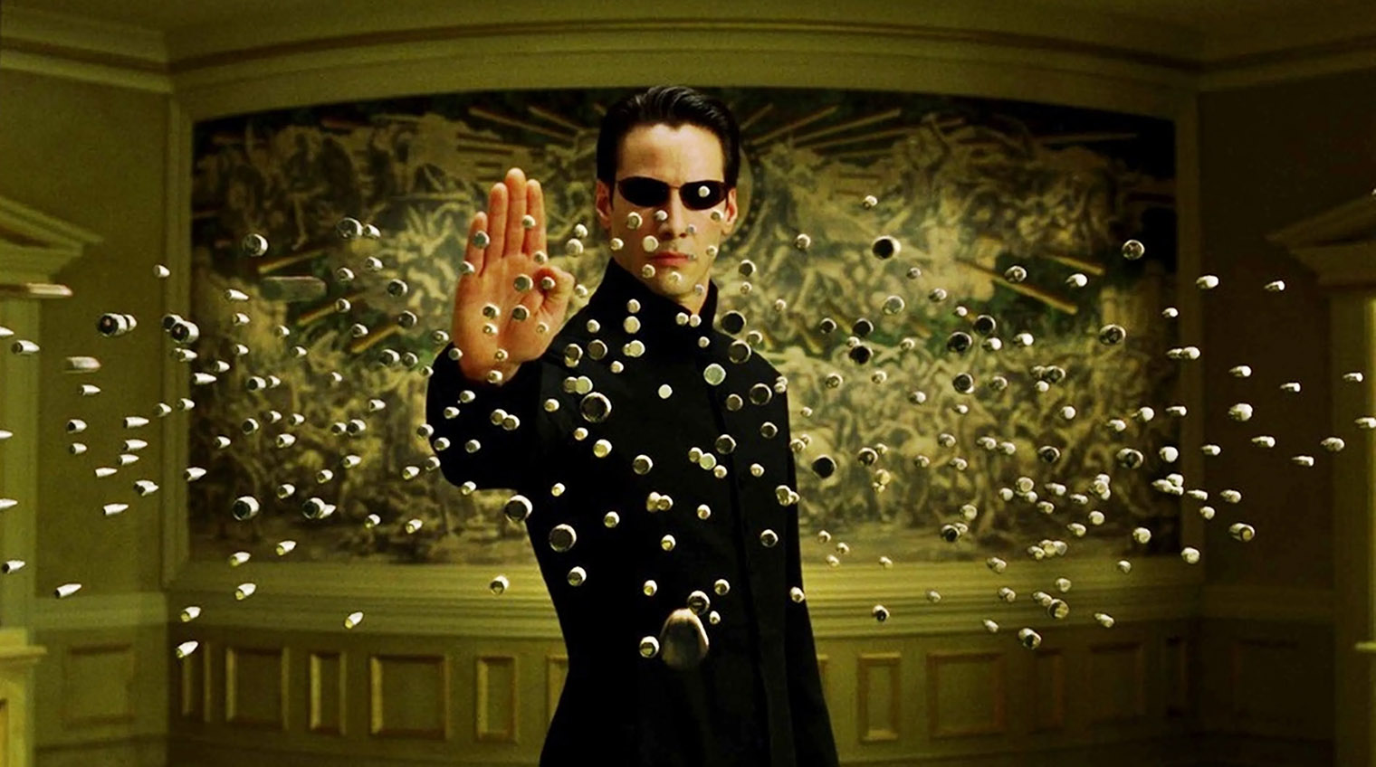 Киану Ривз в «Матрице» творит настоящие чудеса. Например, останавливает пули. Источник: Warner Bros. Pictures