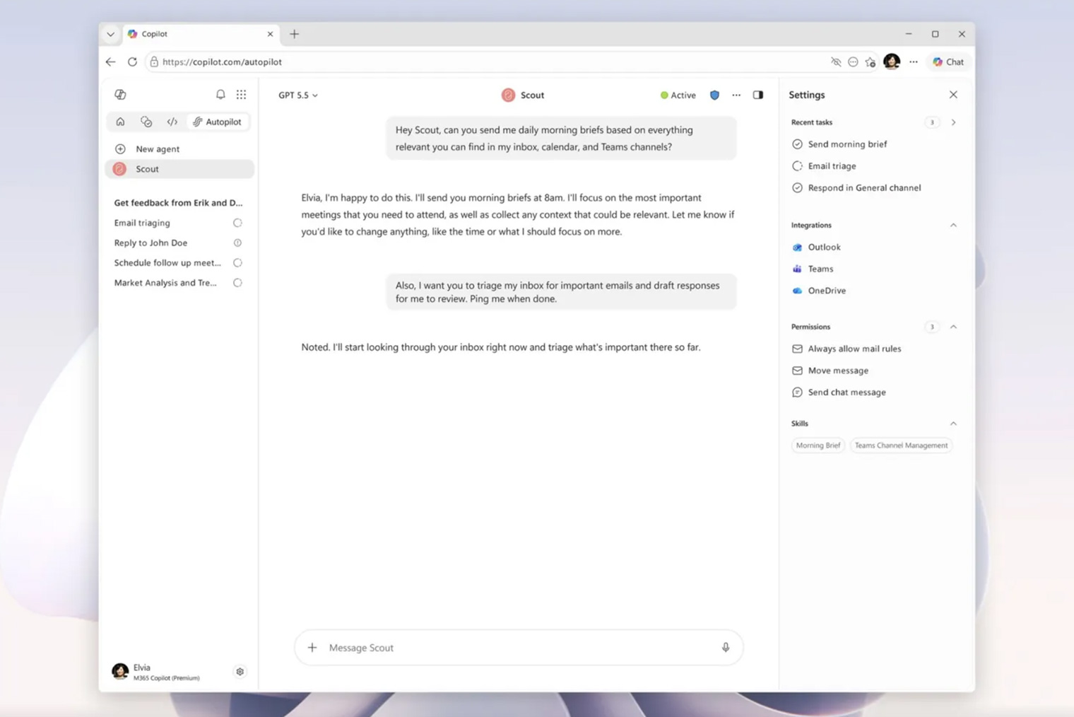 ИИ-ассистент Scout. © Microsoft