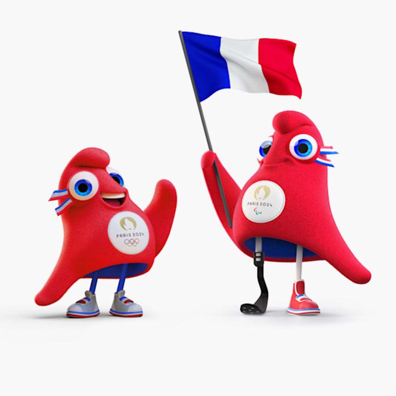 Обычно для Паралимпиады придумывают отдельного маскота — французы просто сделали его чуть выше и добавили протез. Источник: olympics.com