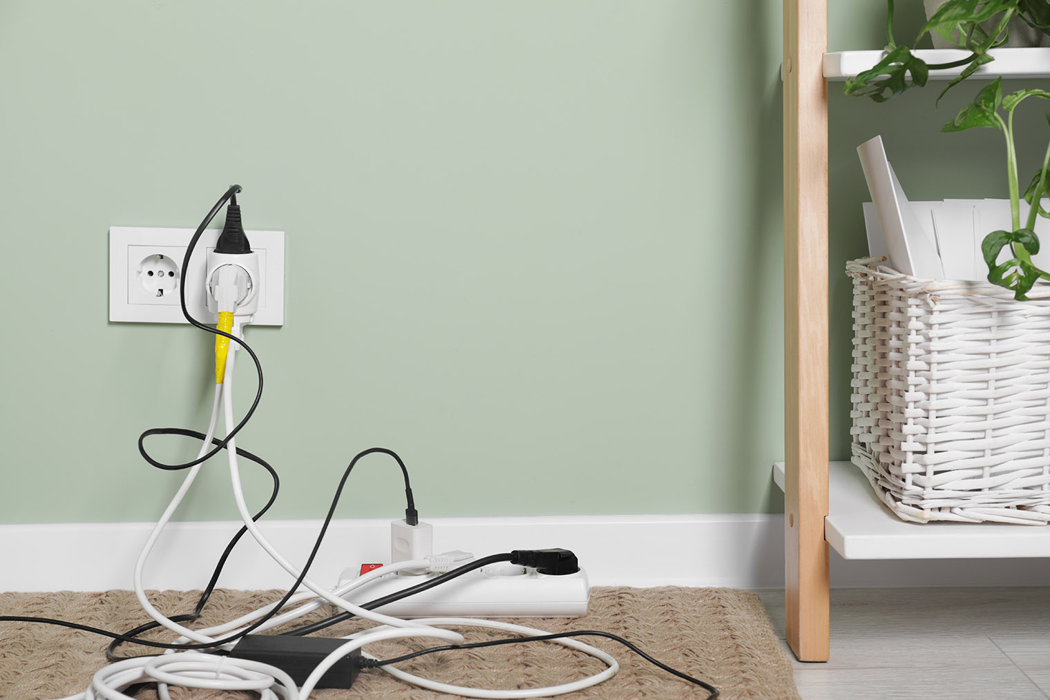 Если к тройнику и удлинителю подключено так много электроприборов, розеток в комнате явно не хватает. Фотография: New Africa / Shutterstock