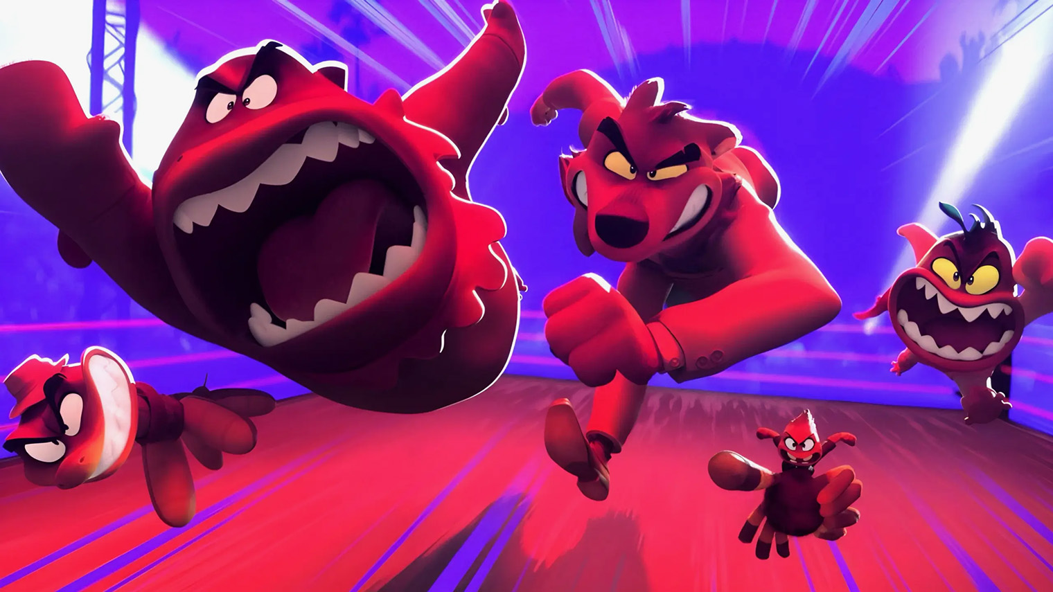 «Плохие парни» задействуют элементы комиксов и аниме — например, в динамичных сценах вокруг героев могут возникнуть так называемые «экшен-линии». Кадр: DreamWorks Animation