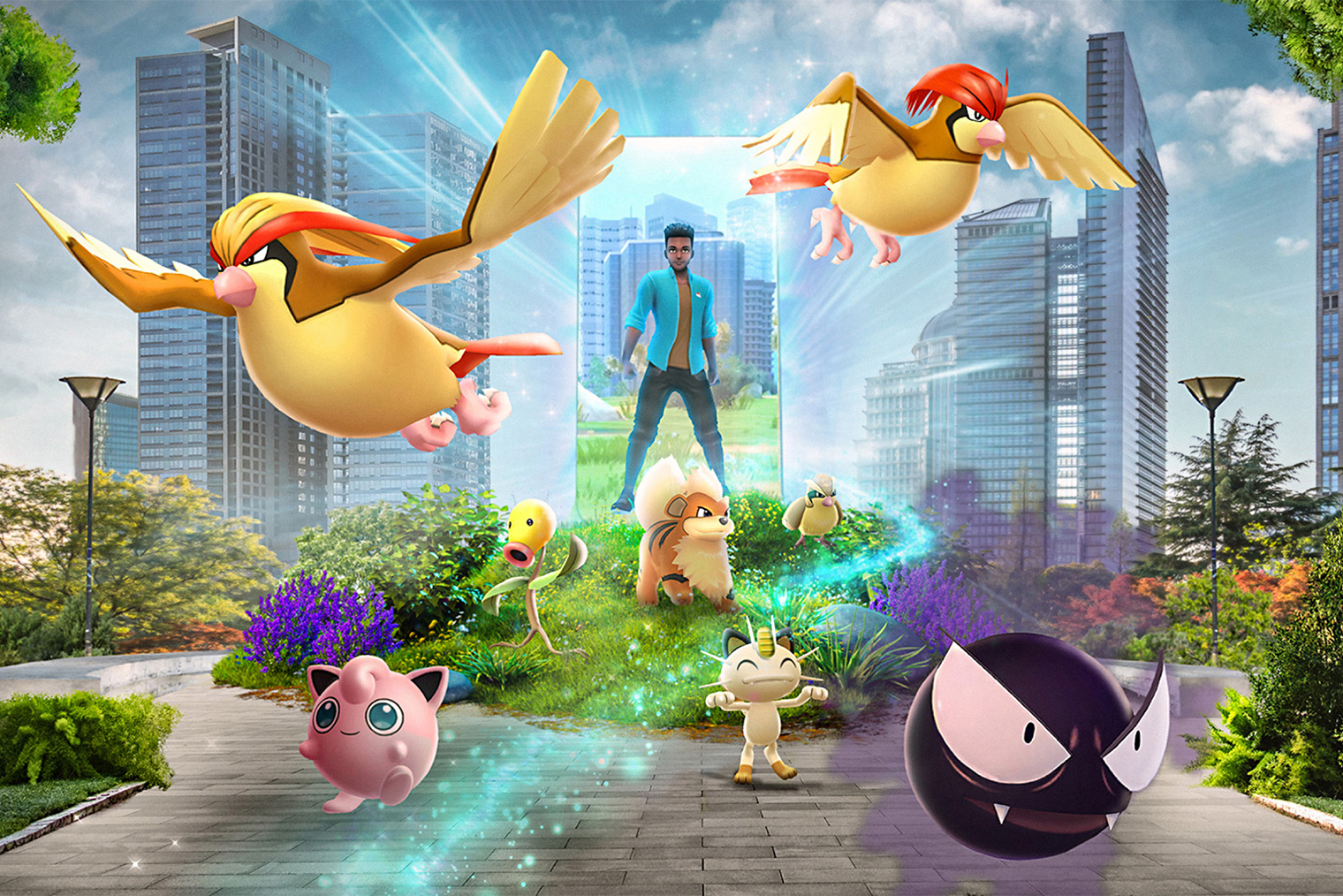 Сейчас за Pokémon Go отвечает другая студия. Но суть игры за 10 лет не поменялась: это все еще онлайн-адвенчура про сбор милых существ, которая вынуждает игроков выходить на улицу. © Niantic