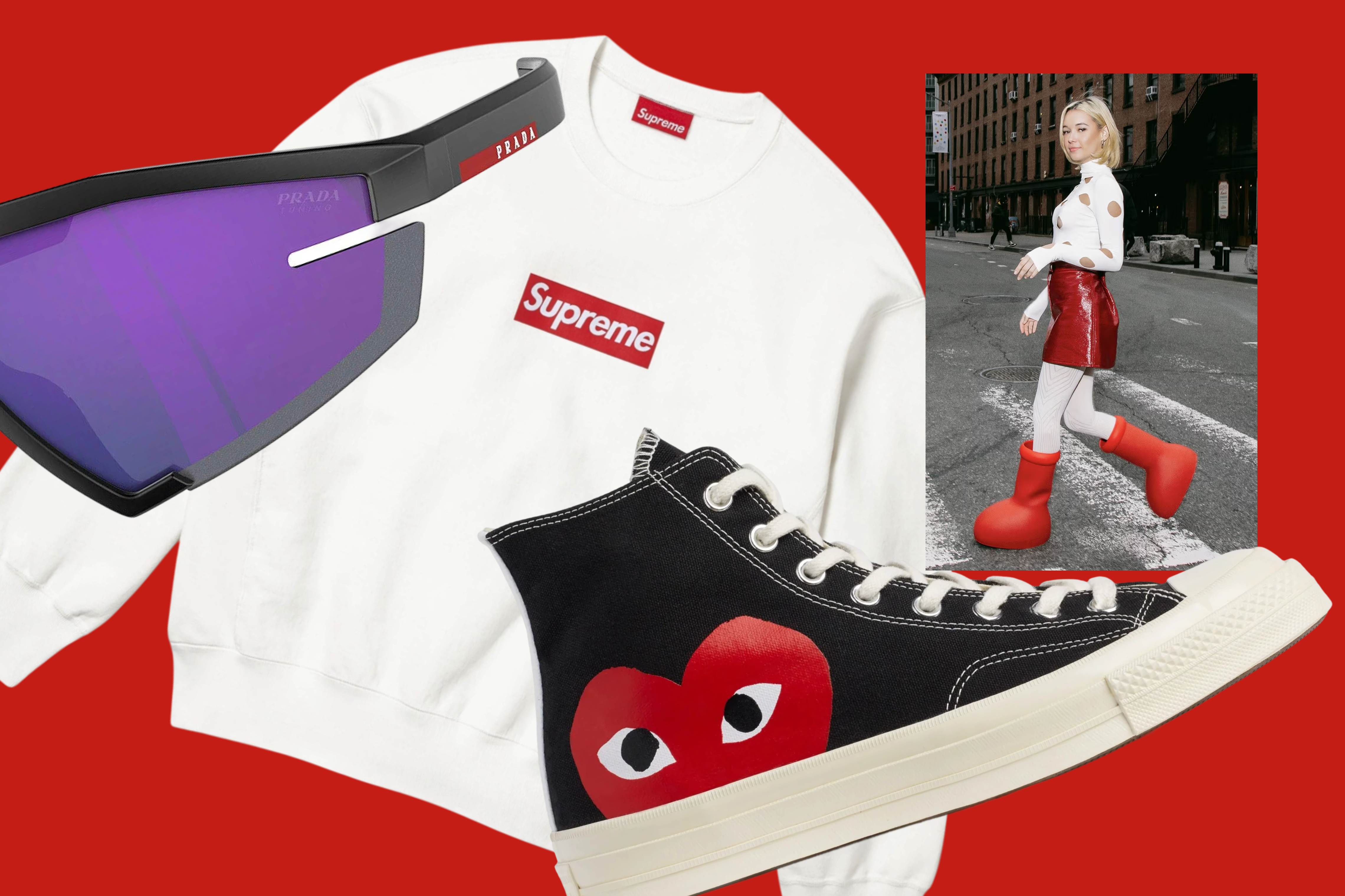 © Garrett Bruce / MSCHF, Converse × Comme des Garcons, Prada Linea Rossa, Supreme