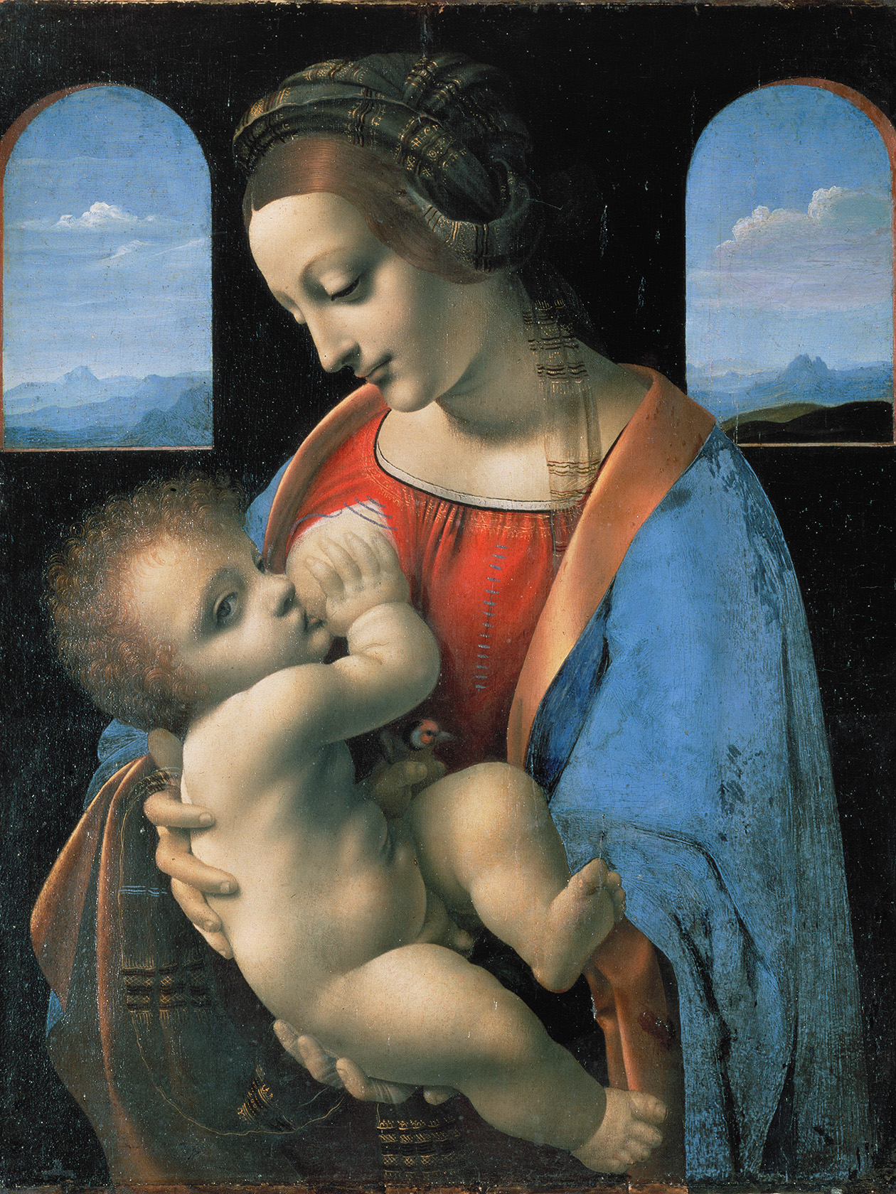 Картина: Леонардо да Винчи, «Мадонна Литта», 1490—1491