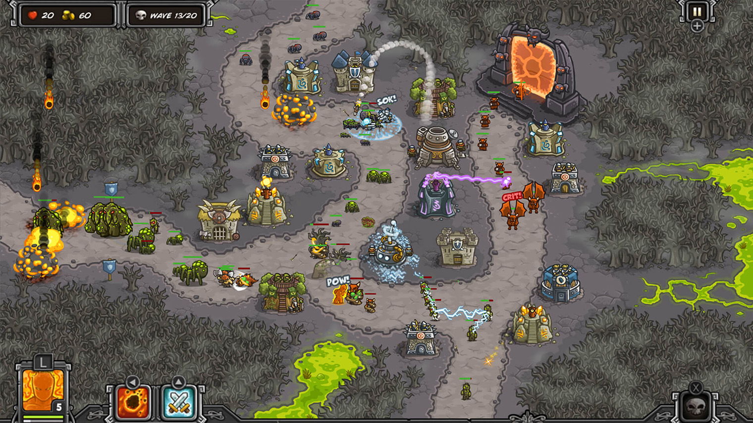 Защищать королевство придется не только от гоблинов, орков и троллей, но и от всевозможных демонов и даже Ктулху. © Ironhide Game Studio