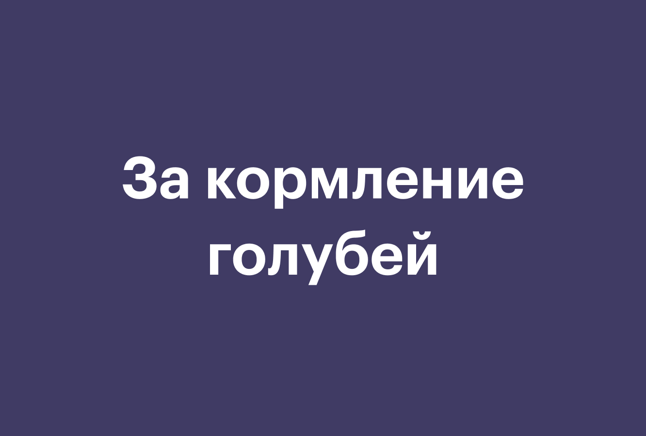 Штраф за кормление голубей