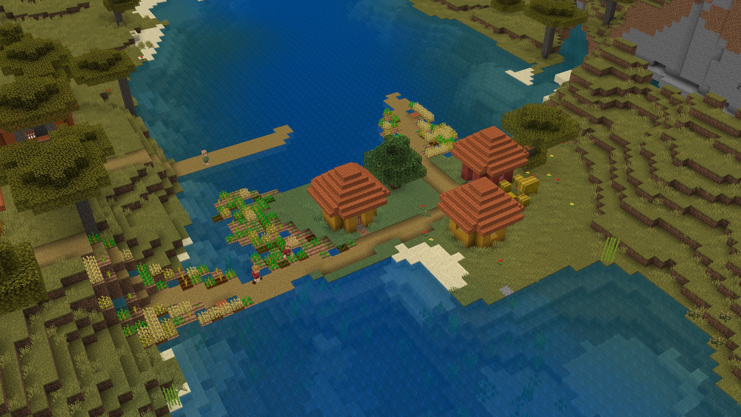 Поначалу мне казалось, что Minecraft ничуть не изменилась. Чтобы понять, насколько я ошибаюсь, достаточно было вернуться к обычным настройкам графики. Вот так игра выглядит с ними