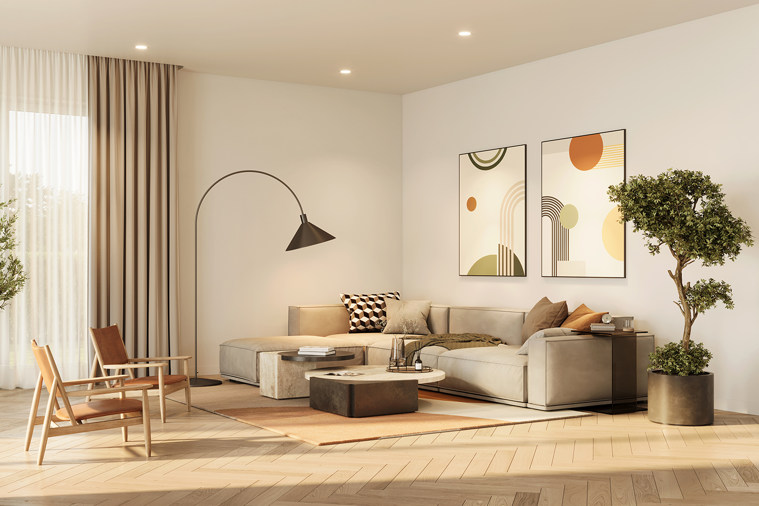 Еще один пример современного минимализма — в более теплом, мягком и живом исполнении. Фотография: alvarez / iStock