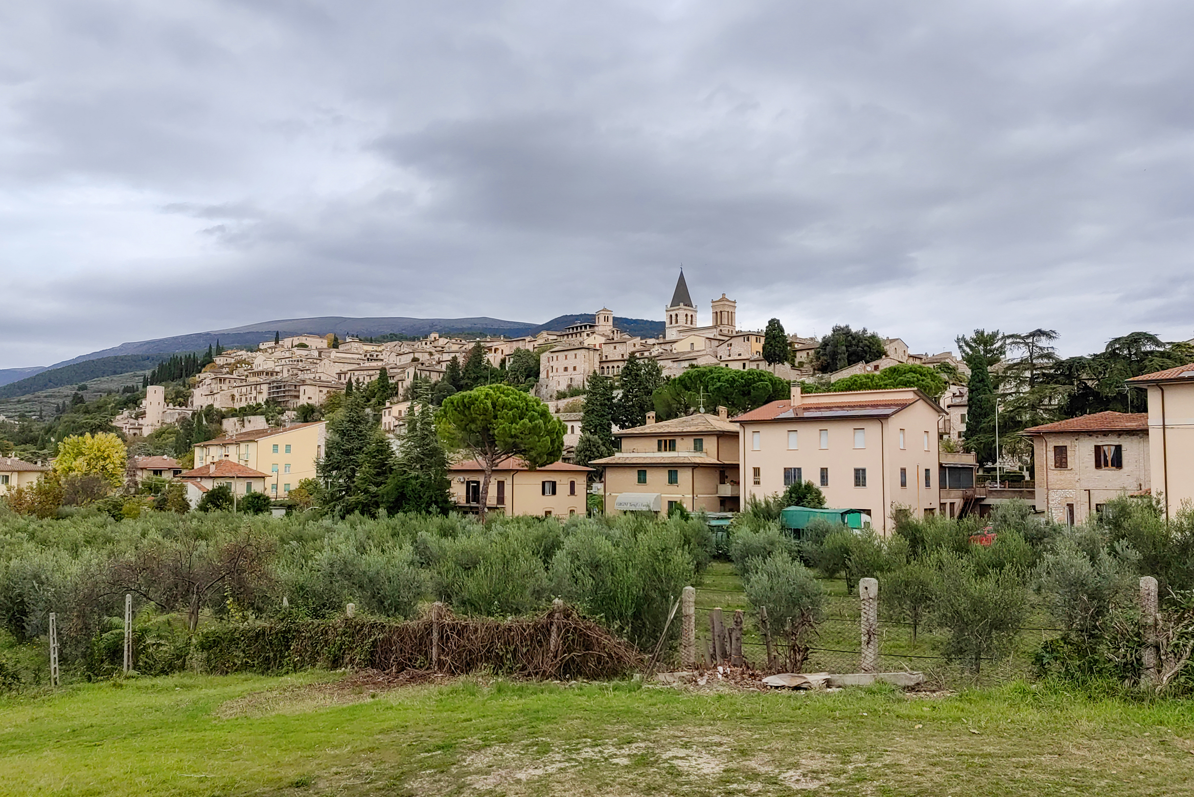 Так выглядят города Умбрии, если смотреть снизу. Такие небольшие старинные поселения в Италии называют борго. Спелло, запечатленный на снимке, считается одним из самых красивых среди них
