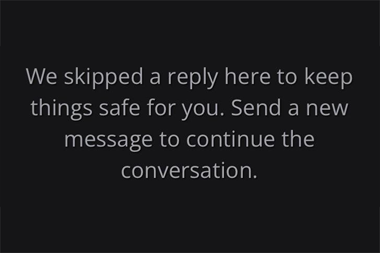 Некоторые пользователи жалуются на внезапные отказы Character AI показывать потенциально небезопасные ответы бота — несмотря на то, что пользователь совершеннолетний. © CharacterAI_No_Filter / Reddit