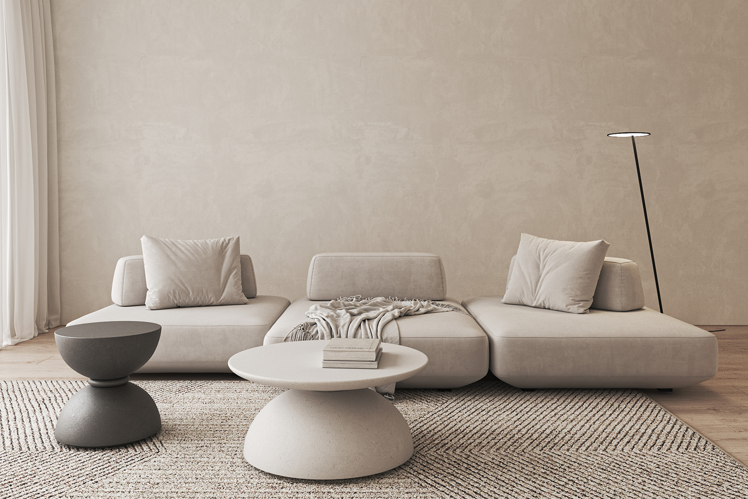 Так выглядит микроцемент в интерьере: красивая бархатистая фактура. © Victoriia Kovalchuk / iStock